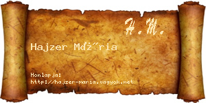 Hajzer Mária névjegykártya